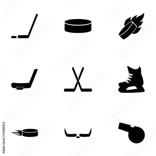 Vector hockey icon set