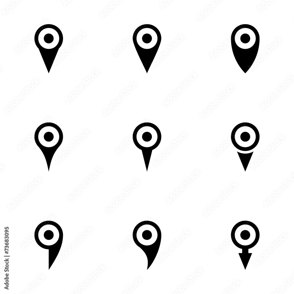 Vector map pointer icon set Vector map pointer icon set