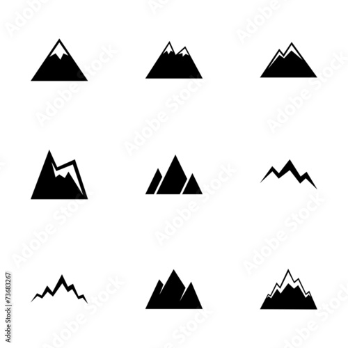 Vector mountains icon set