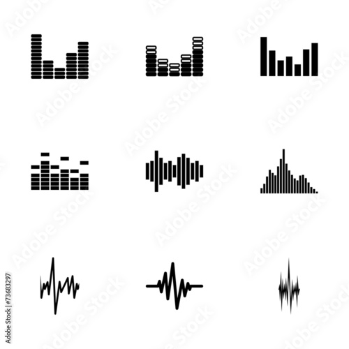 Vector music soundwave icon set