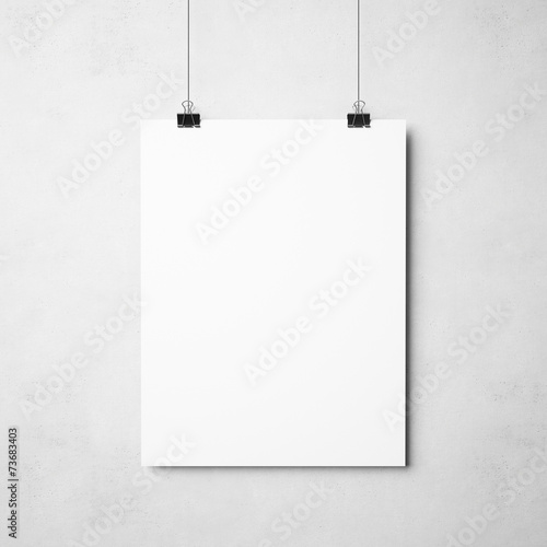 white poster on concrete background