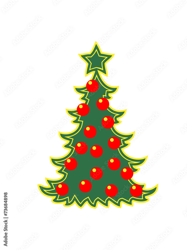 Obraz premium Weihnachtsbaum Weihnachten Stern Weihnachtskugeln