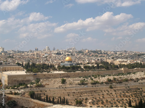 Panorama of Jerusalem, view of the Temple mountain. Israel