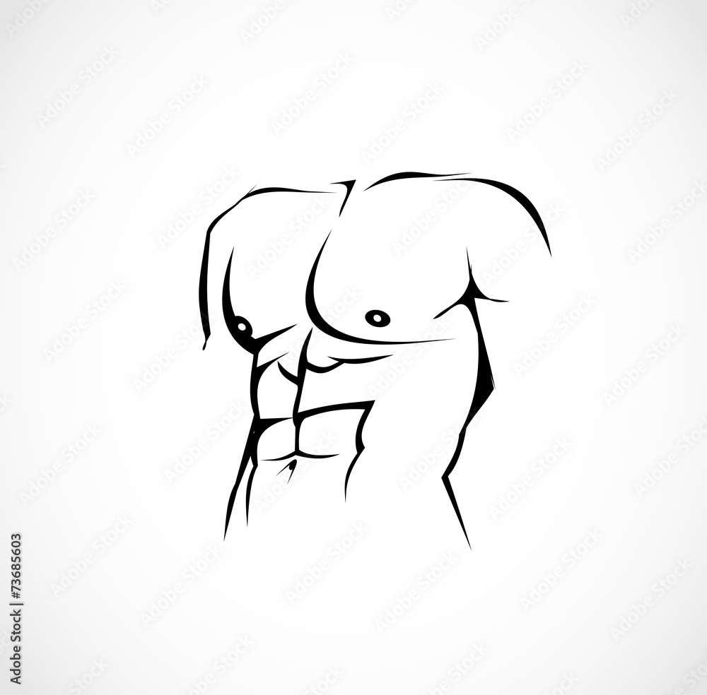 Man chest illustration icon vector Man chest illustration icon vector