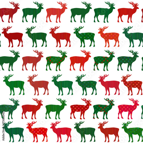 Deer Christmas holiday vector seamless pattern