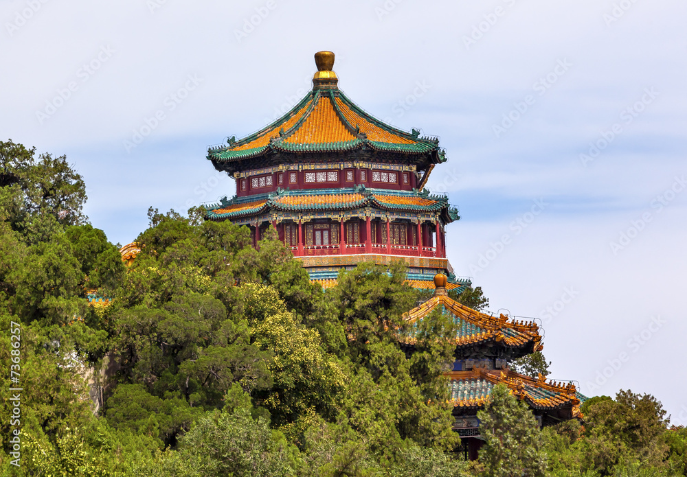 Longevity Hill Pagoda Tower Summer Palace Beijing China Longevity Hill Pagoda Tower Summer Palace Beijing China