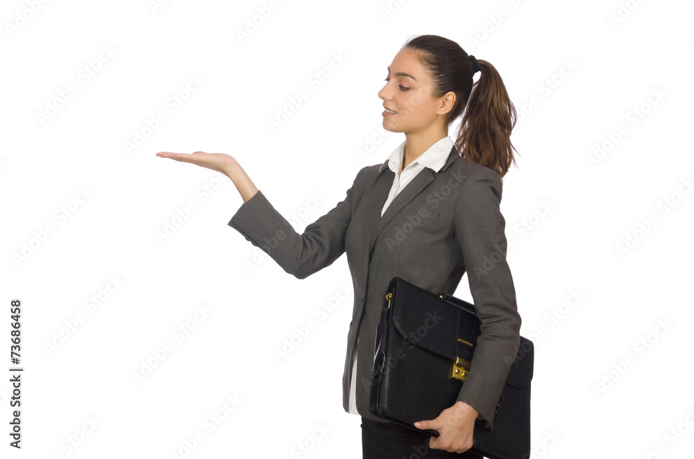 Businesswoman in business concept isolated on white Businesswoman in business concept isolated on white