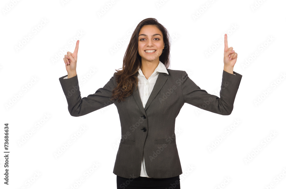 Businesswoman in business concept isolated on white Businesswoman in business concept isolated on white