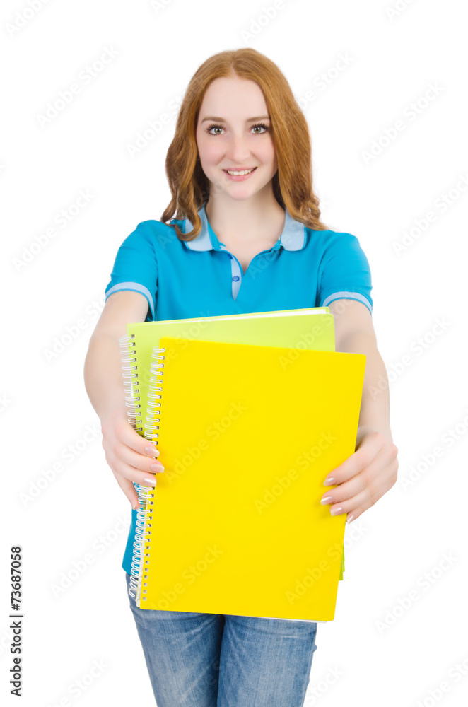 Young student isolated on the white background Young student isolated on the white background