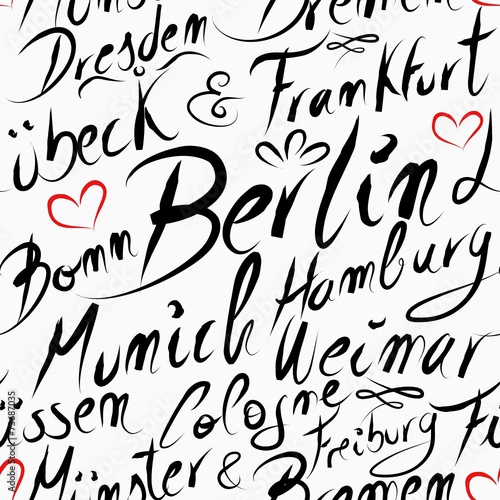 Travel Germany destination city seamless pattern