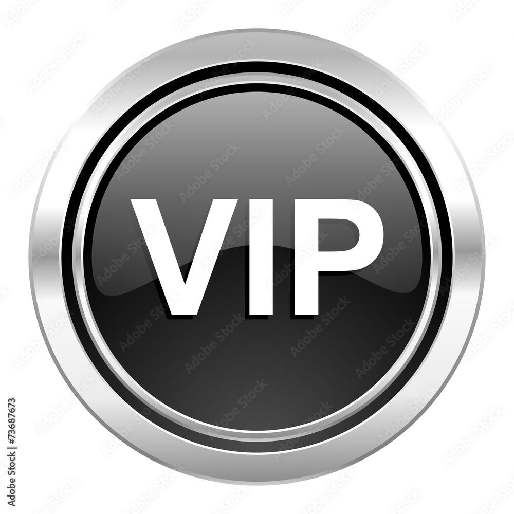 vip icon, black chrome button vip icon, black chrome button