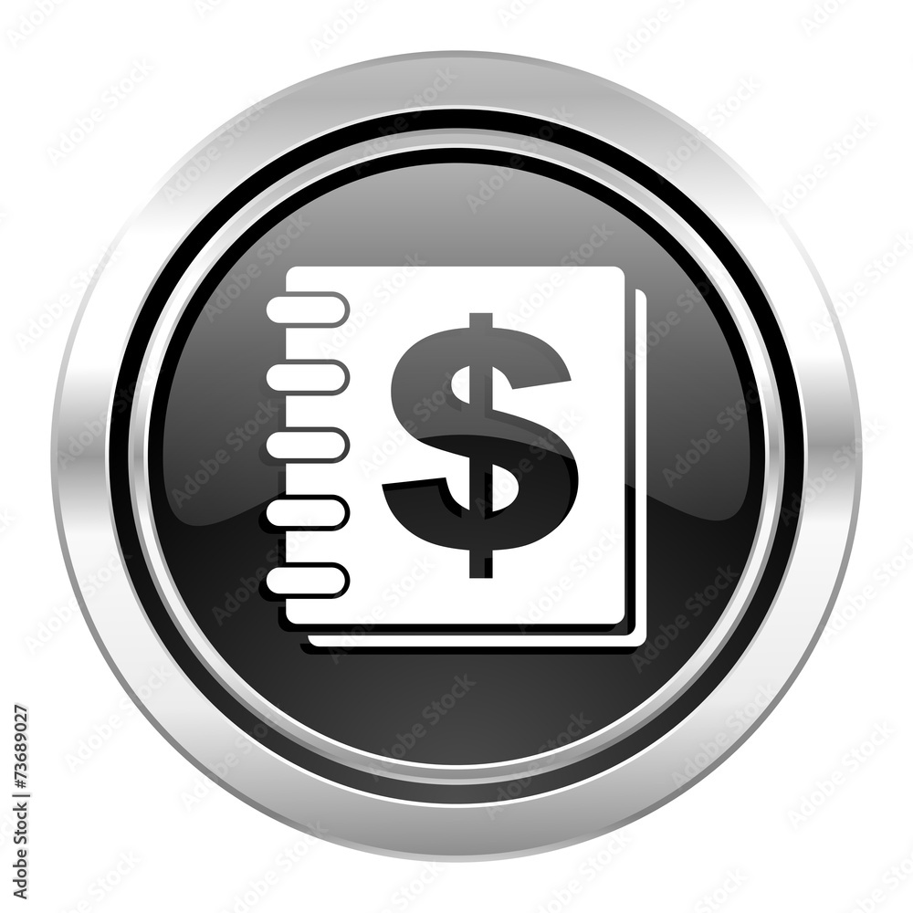 money icon, black chrome button money icon, black chrome button
