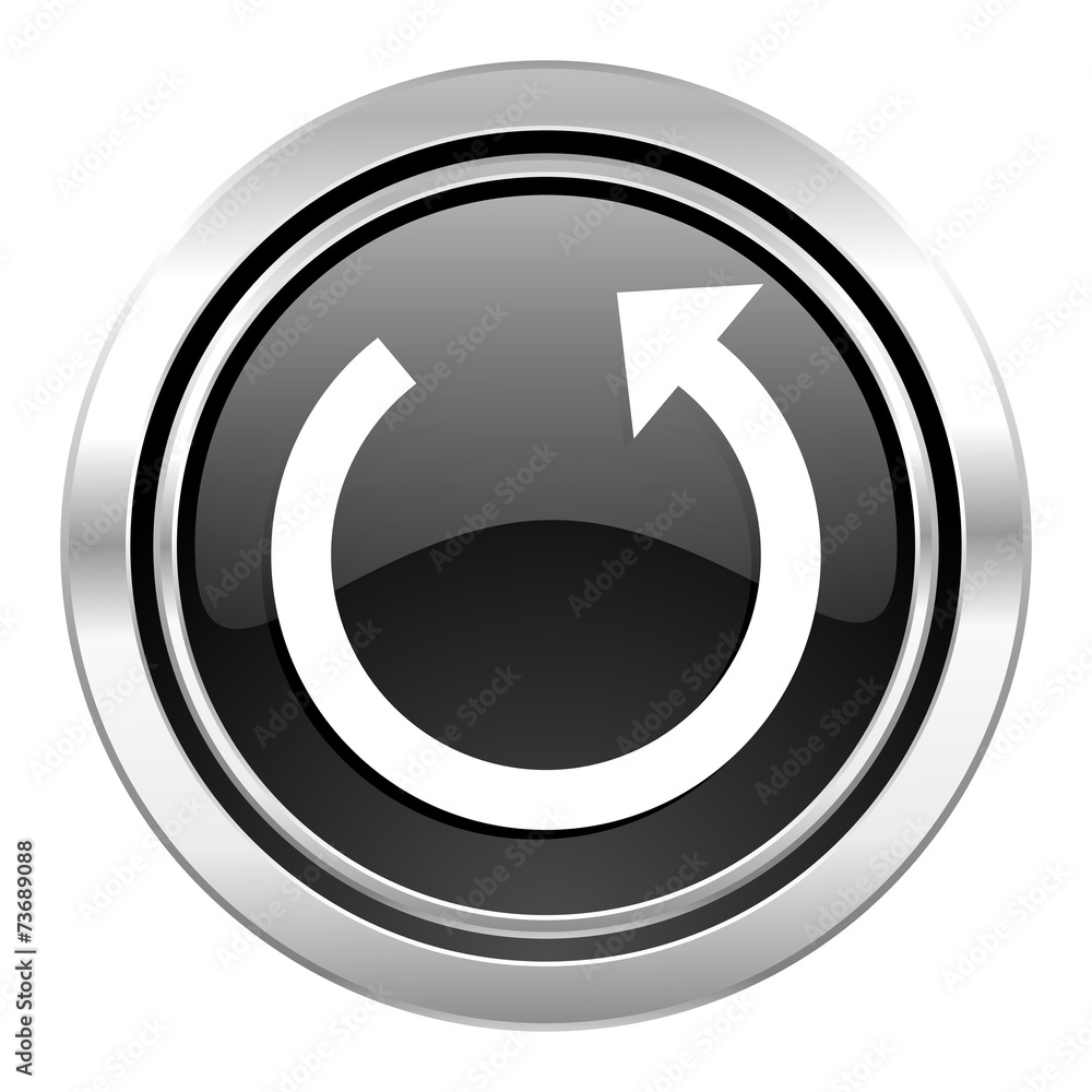 rotate icon, black chrome button, reload sign rotate icon, black chrome button, reload sign