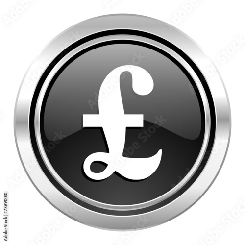 pound icon, black chrome button