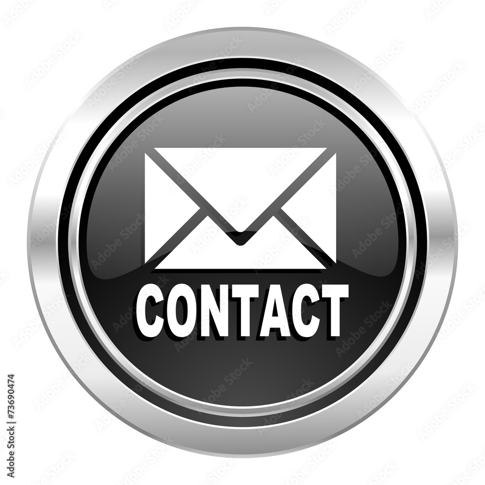 email icon, black chrome button, contact sign email icon, black chrome button, contact sign
