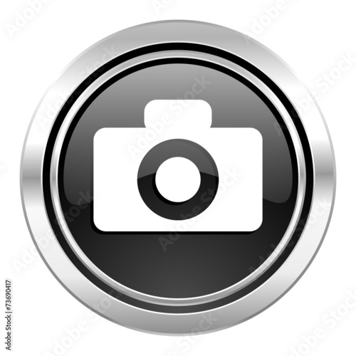 camera icon, black chrome button