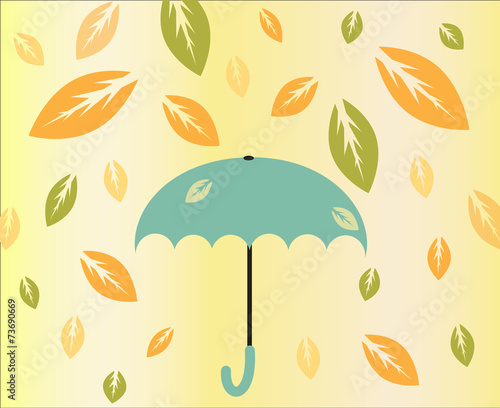 Umbrella in autumn wallpaper