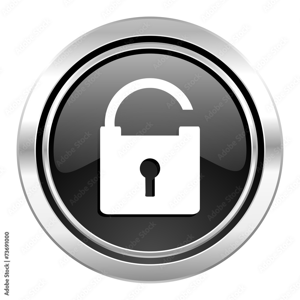 padlock icon, black chrome button, secure sign padlock icon, black chrome button, secure sign