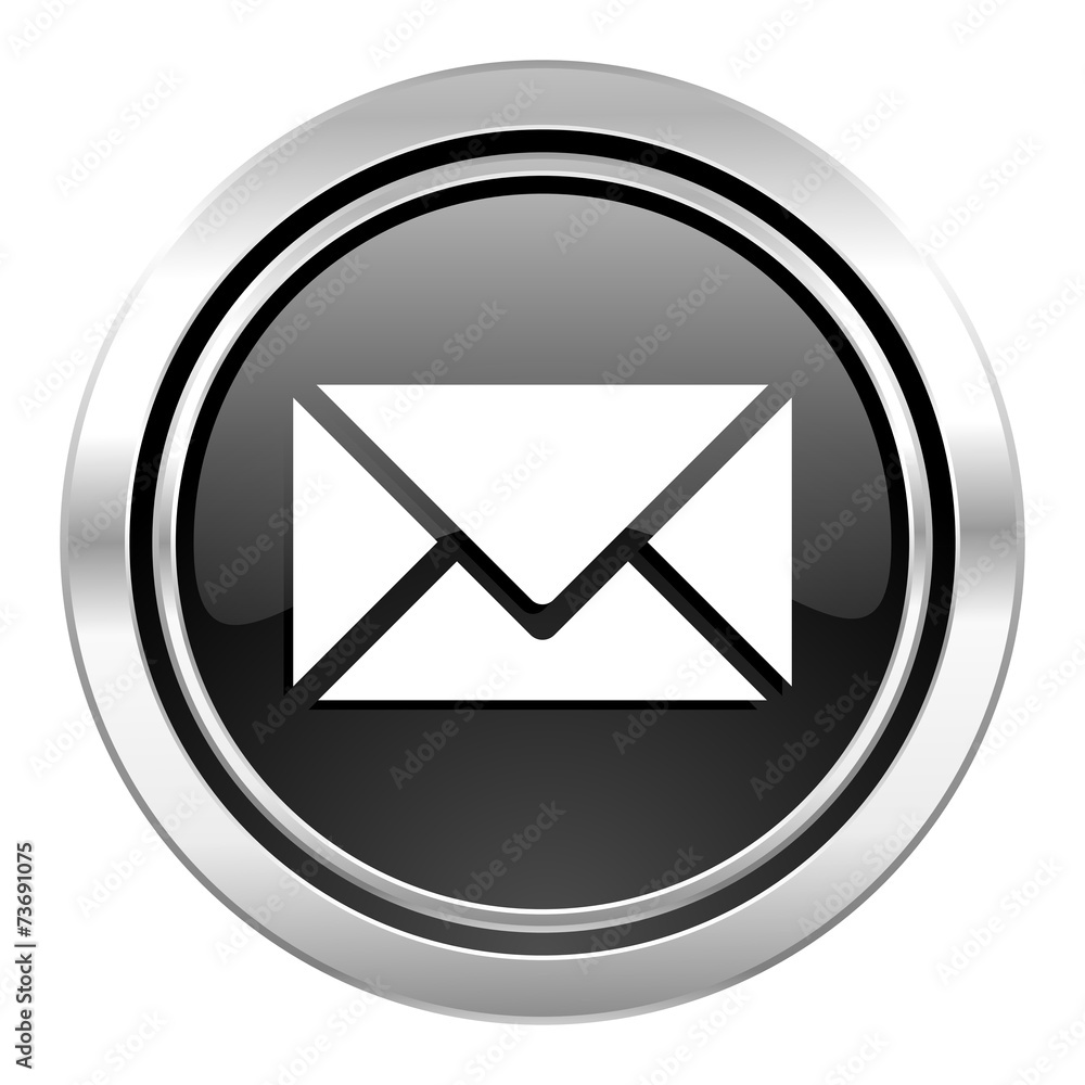 email icon, black chrome button, post sign email icon, black chrome button, post sign