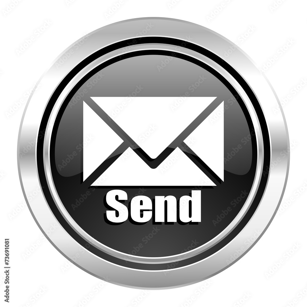 send icon, black chrome button, post sign send icon, black chrome button, post sign