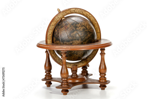 Nautical World Globe on Table Top Wooden Stand