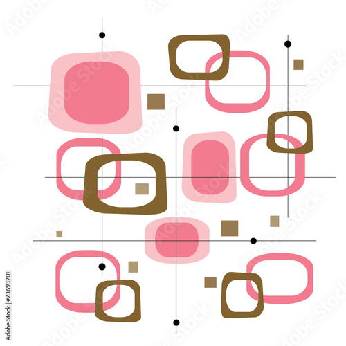 Retro Pink and Brown Squares 