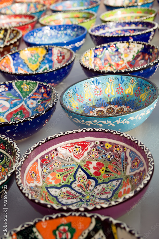 Turkish traditional  handpainted pottery bowls