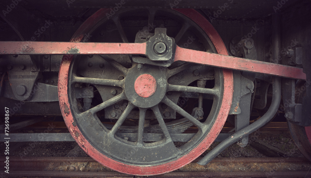 Wheel of old locomotive