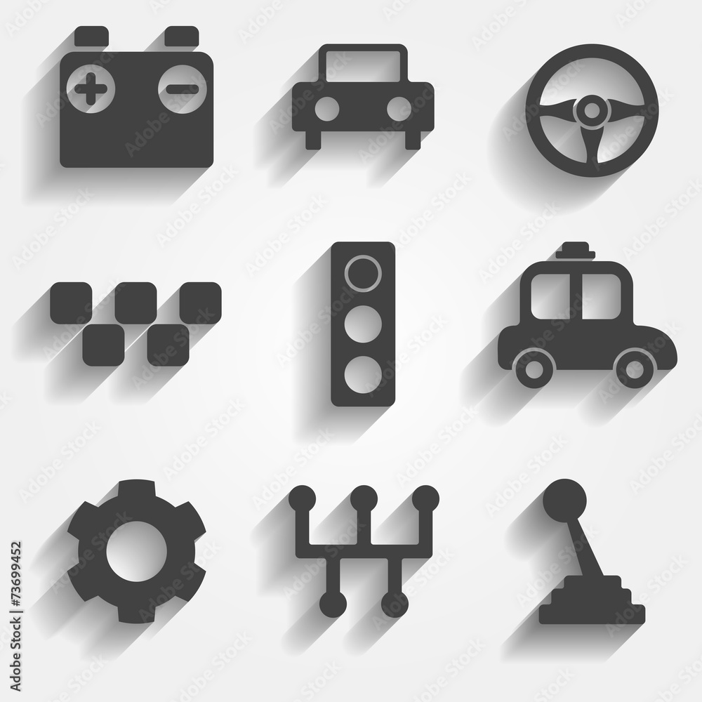 Set of 9 cars web and mobile icons. Vector. Set of 9 cars web and mobile icons. Vector.