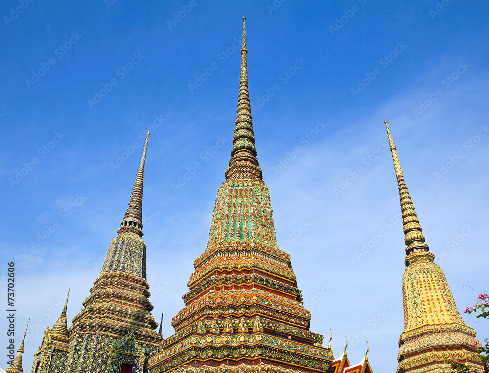 Fototapeta premium Authentic Thai Architecture in Wat Pho at Bangkok of Thailand.