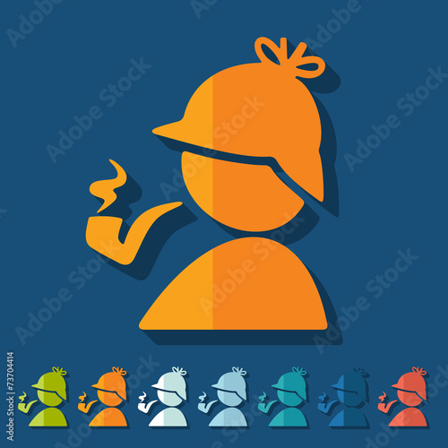 Flat design: detective