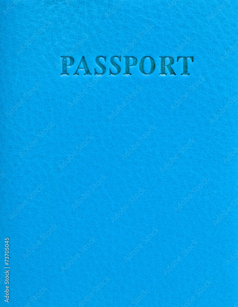 Blue leather cover for your passport, can use as backround Blue leather cover for your passport, can use as backround