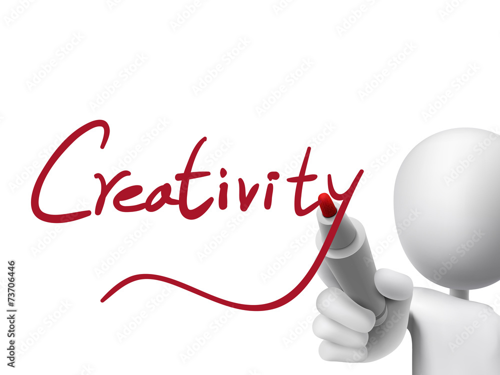creativity word written by 3d man creativity word written by 3d man