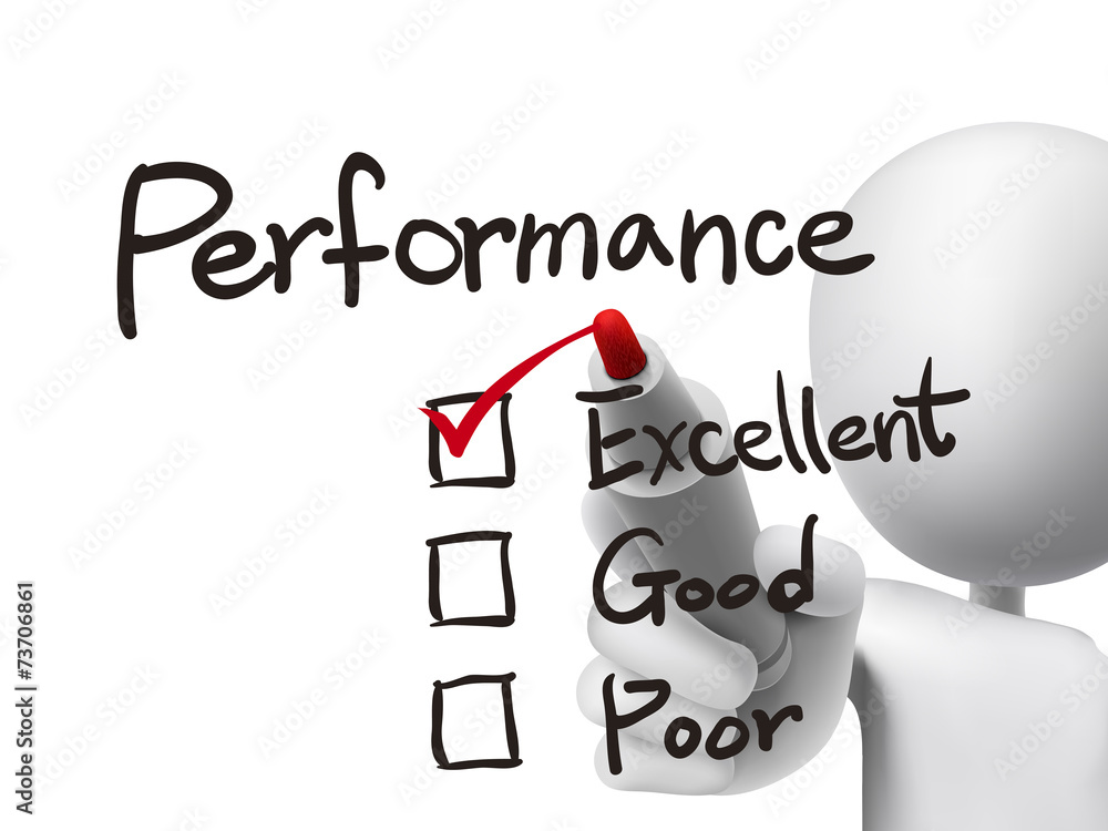 Fototapeta premium performance list checking by 3d man