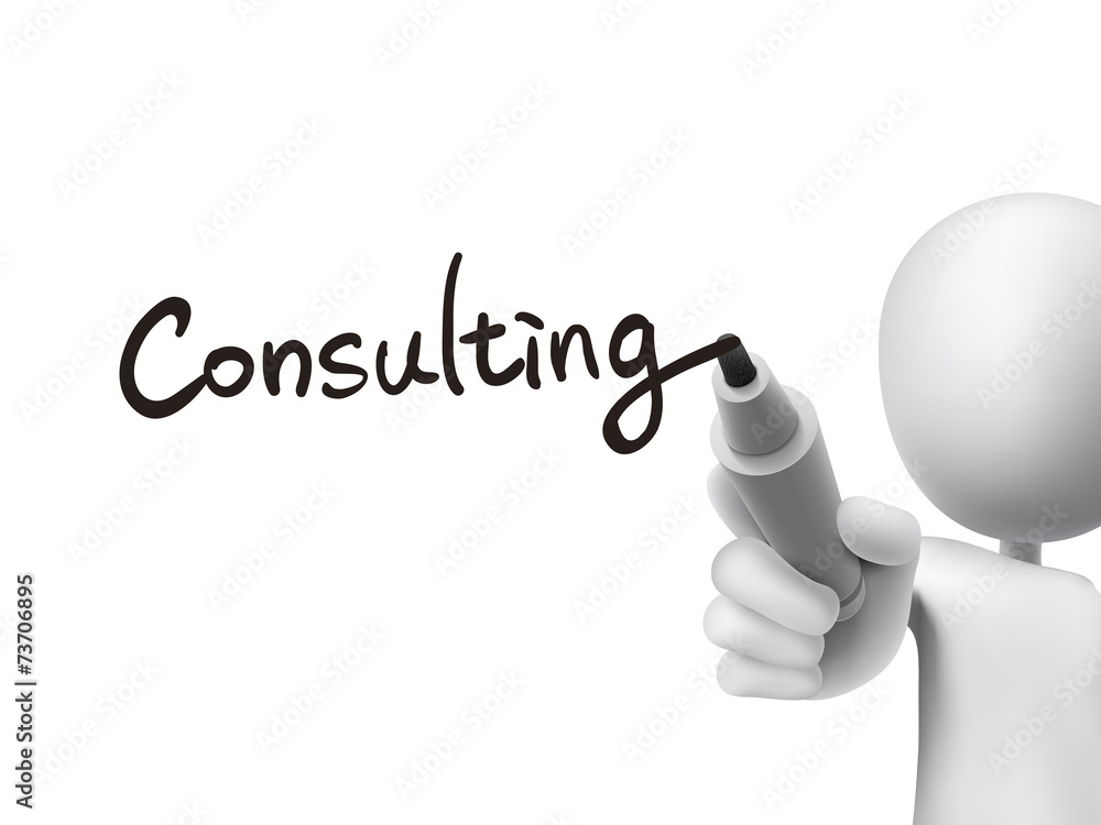 consulting word written by 3d man consulting word written by 3d man