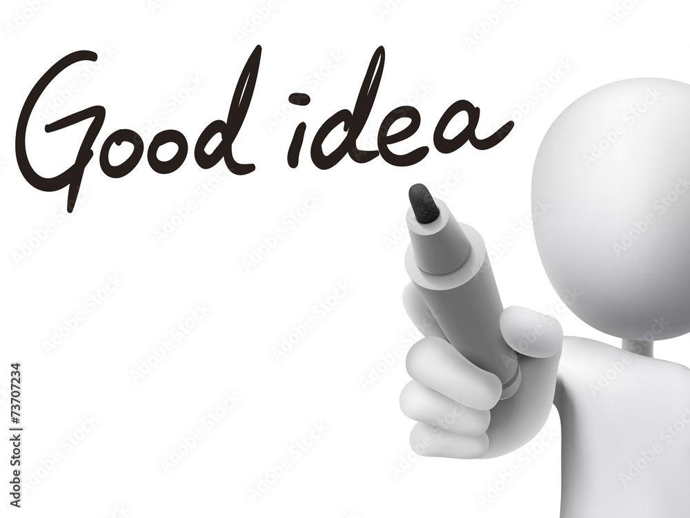 good idea words written by 3d man good idea words written by 3d man
