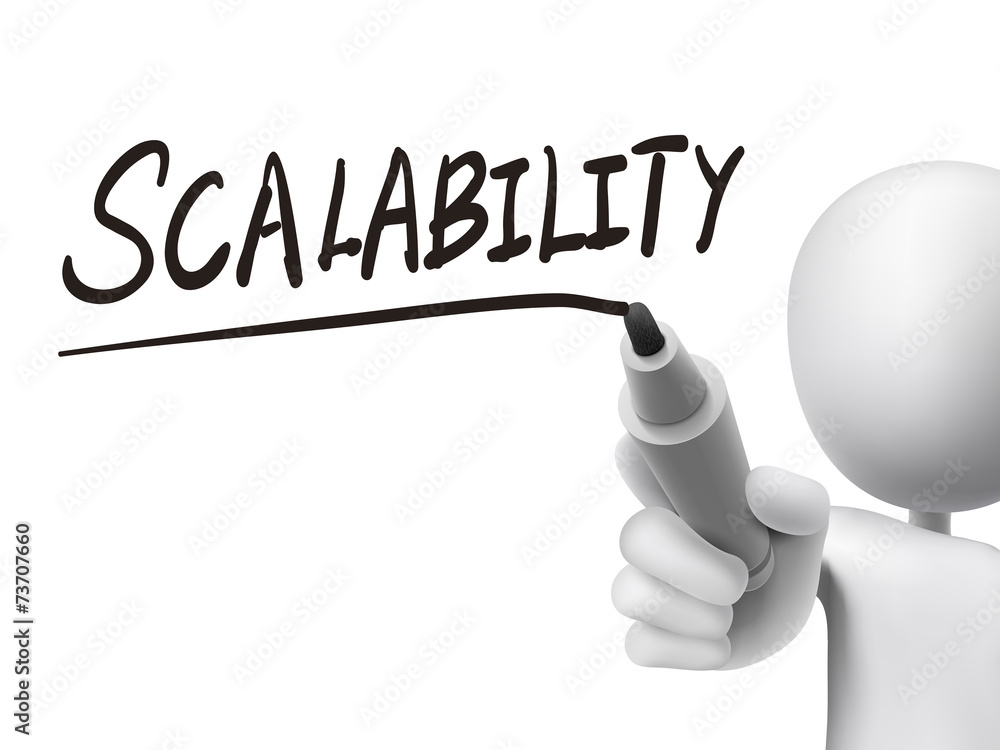 scalability word written by 3d man scalability word written by 3d man