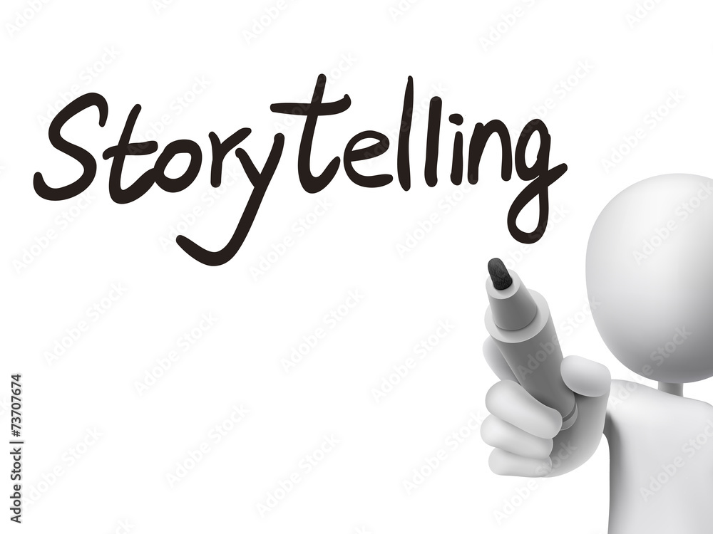 storytelling word written by 3d man storytelling word written by 3d man