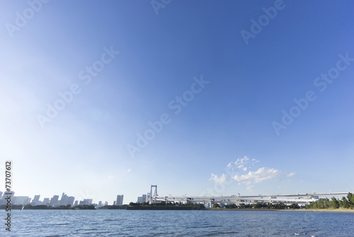 お台場海浜公園から望むレンボーブリッジと東京都心全景 © oka