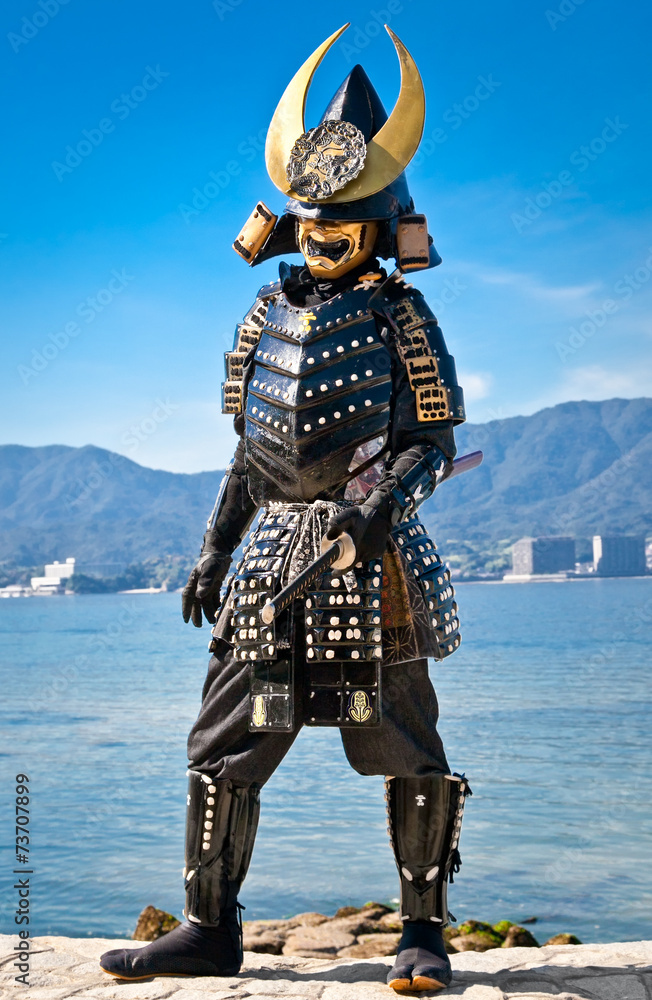Japanese samurai costume in Miyajima, Japan. Stock Photo | Adobe Stock