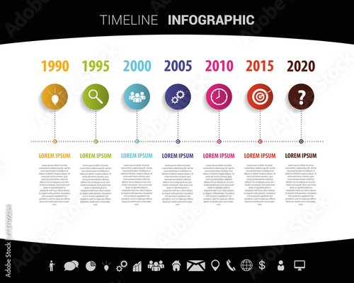Timeline infographic design template. Vector