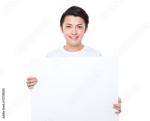 Man hold with white board