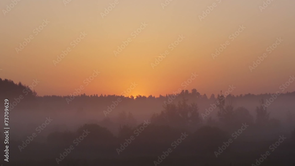 Sunrise on foggy morning Sunrise on foggy morning
