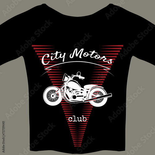 Motorcycle design template for t-shirt
