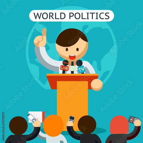 Cartooned World of Politics Concept