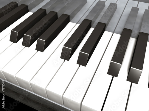 Piano keys - 3d model