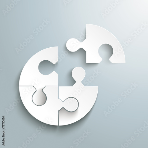 White Paper Circle Puzzle Last Piece