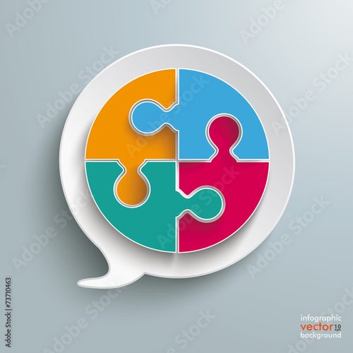 White Speech Bubble Circle Puzzle