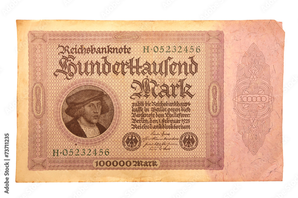 Inflationsgeld Reichsbanknote 01.02.1923 Hunderttausend Mark Inflationsgeld Reichsbanknote 01.02.1923 Hunderttausend Mark