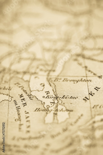 古い世界地図　朝鮮半島